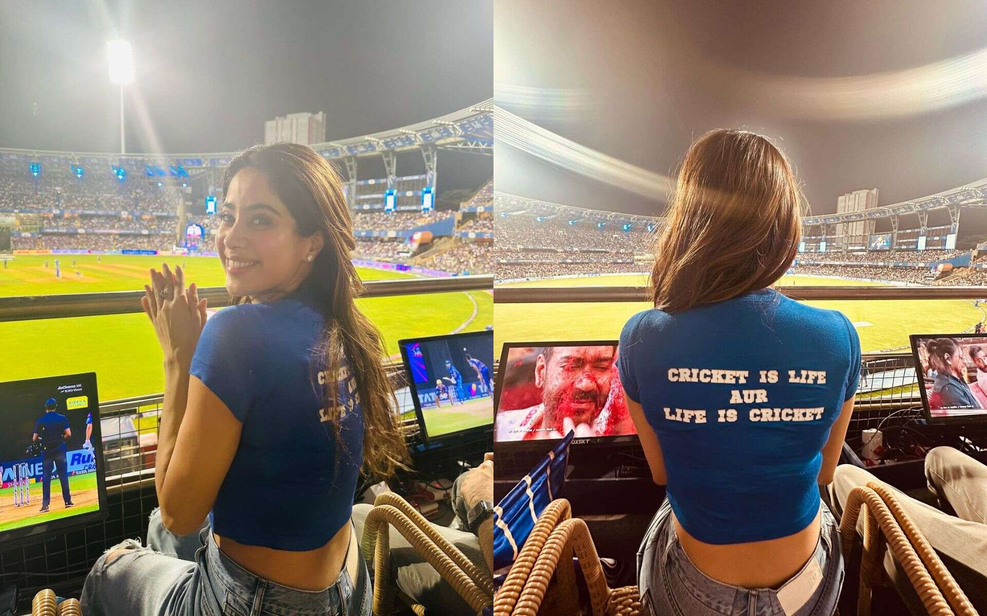 Janhvi Kapoor Increases Wankhede's Temperature With Her Sizzling Hotness In IPL 2024 (Check Pics)